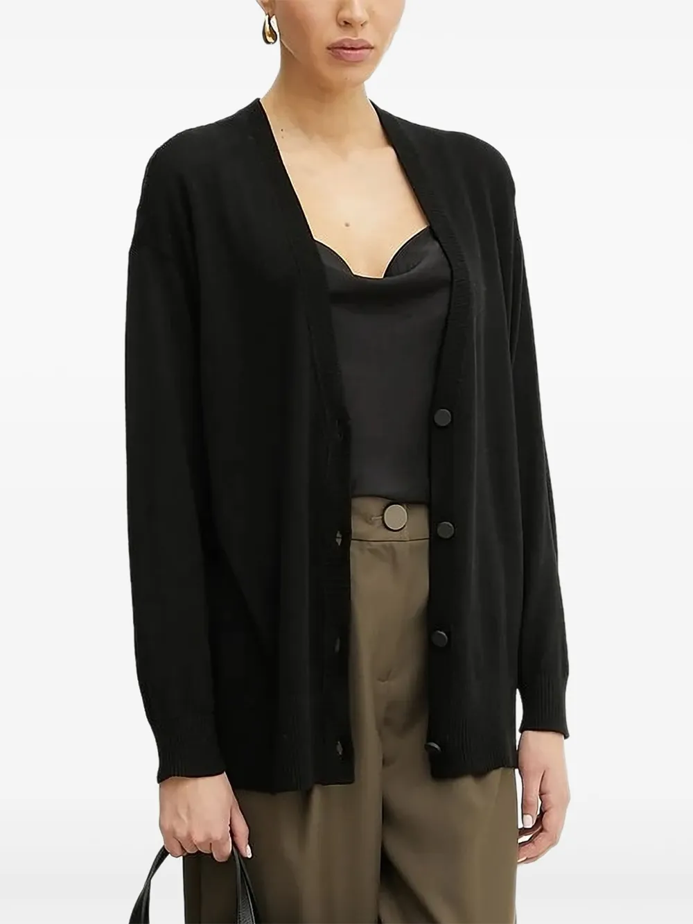 

Кардиган с косой вязкой Armani Exchange, черный