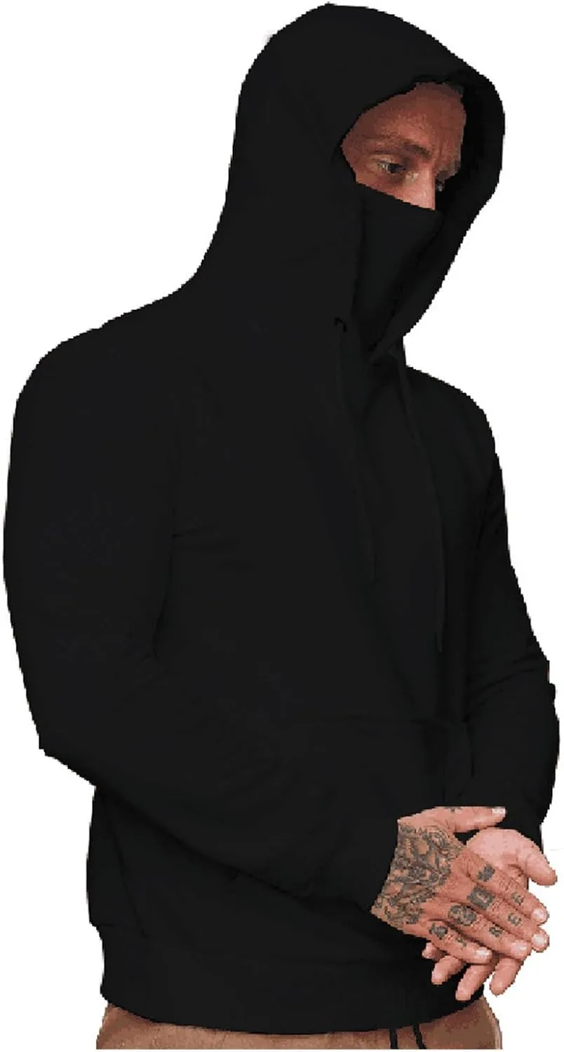 

Мужской худи с капюшоном и маской, теплая флисовая куртка с карманами YSERB