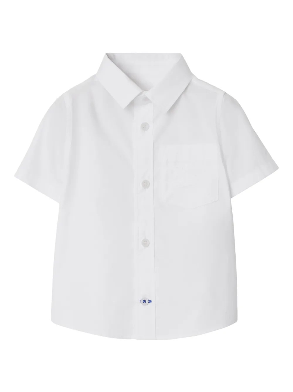 

Рубашка из эластичного хлопка BURBERRY KIDS, белый