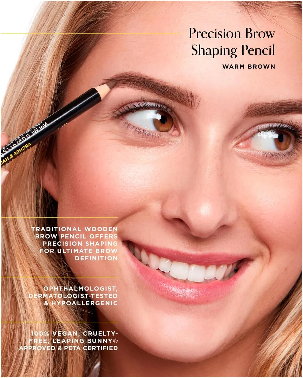 Карандаш для бровей Precision Brow Shaping Pencil Arches & Halos, теплый коричневый, 2 мл Arches And Halos — фото 3
