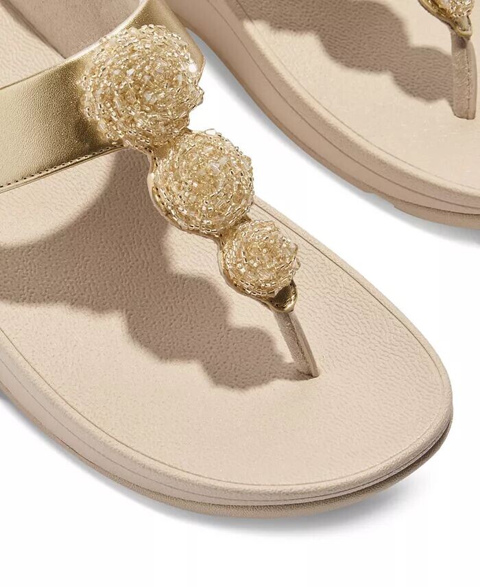 Женские босоножки Fino Beadie на танкетке FitFlop, слоновая кость/кремовый — фото 4