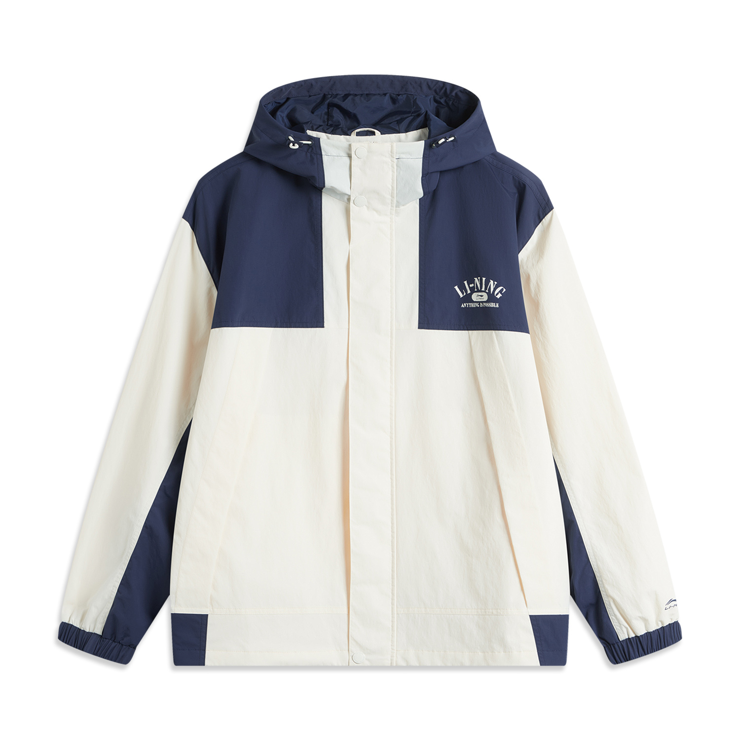 

Лининг плащ с листьями лотоса унисекс темный корабельный синий/экрю