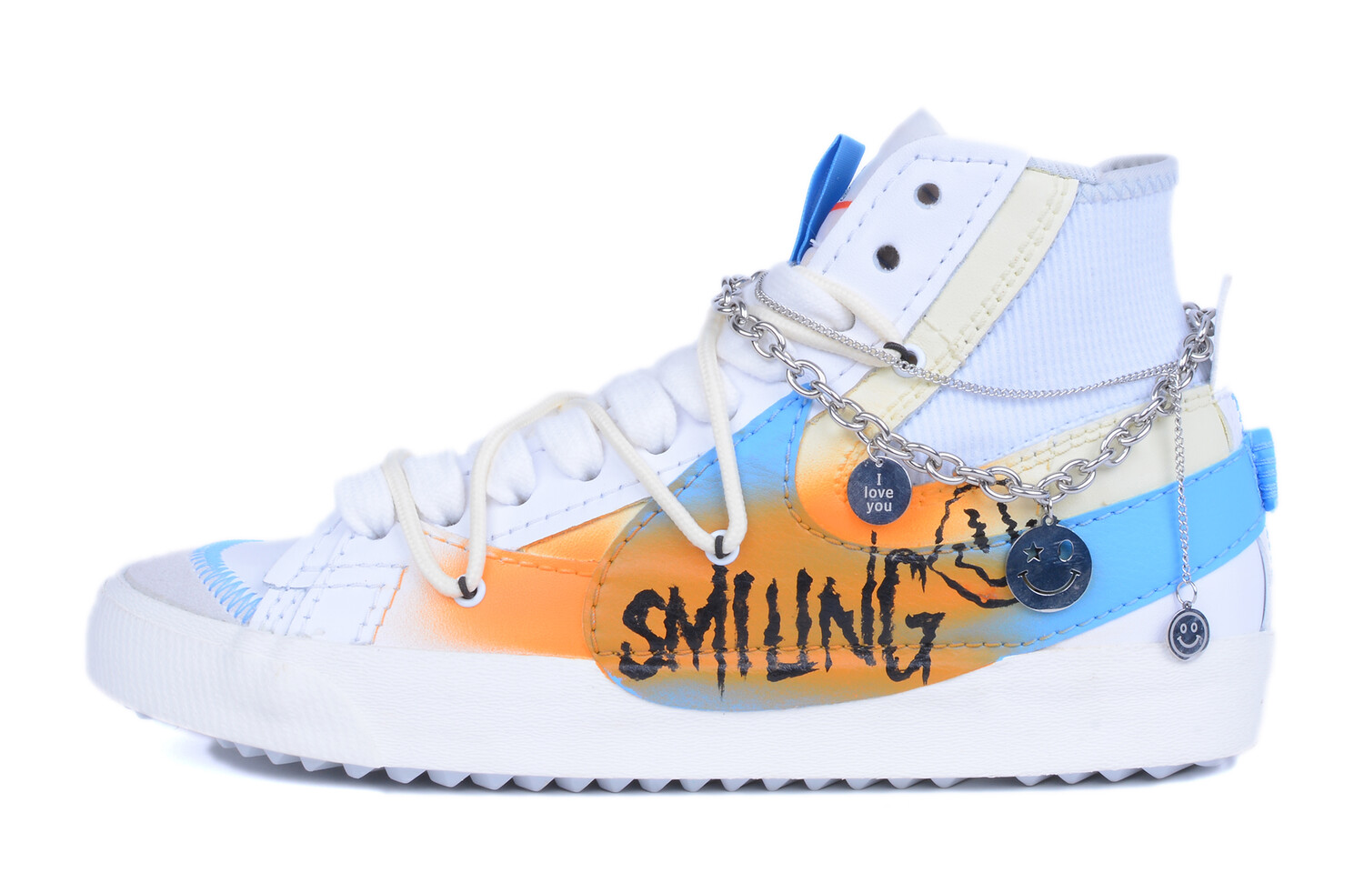 

Кроссовки Nike Blazer Skateboard Shoes Unisex Mid-Top Blue Orange/White