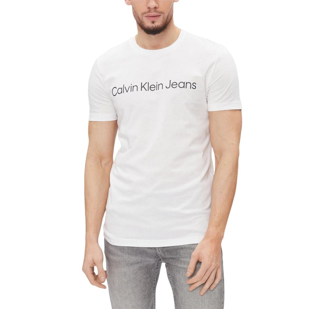 

Белая хлопковая футболка Calvin Klein Jeans