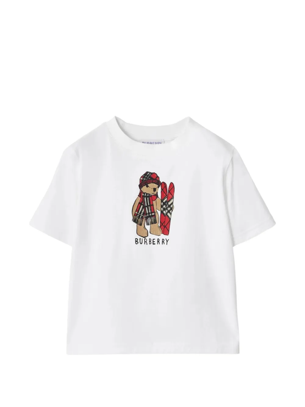 

Хлопковая футболка Ski Bear Burberry Kids, белый
