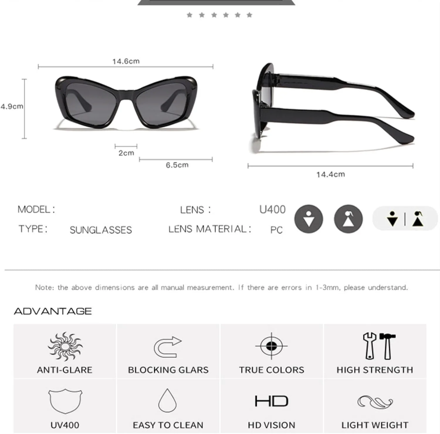 

Солнцезащитные очки «кошачий глаз» для женщин и мужчин, ретро, ​​яркие, модные, для активного отдыха, с защитой от УФ-излучения UV400 UATXTAU, Leopard-brown