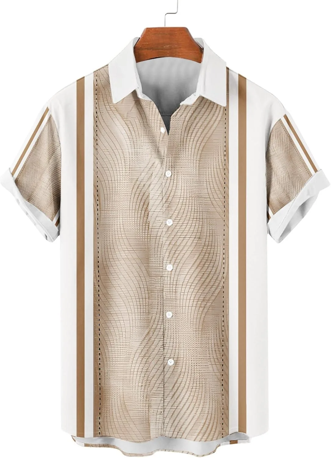 Кубинская рубашка Guayabera для мужчин, короткий рукав, повседневная — фото 3