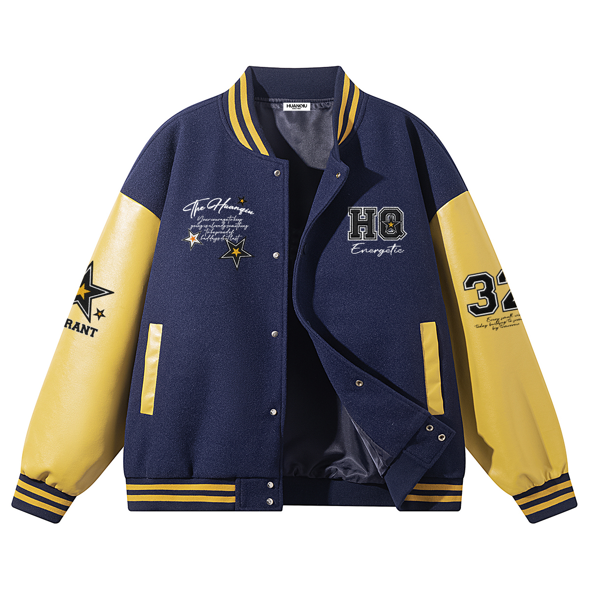 

Бейсбольная майка Unisex с бейсбольным воротником, умеренно прямого кроя HUANQIU, темно-синий