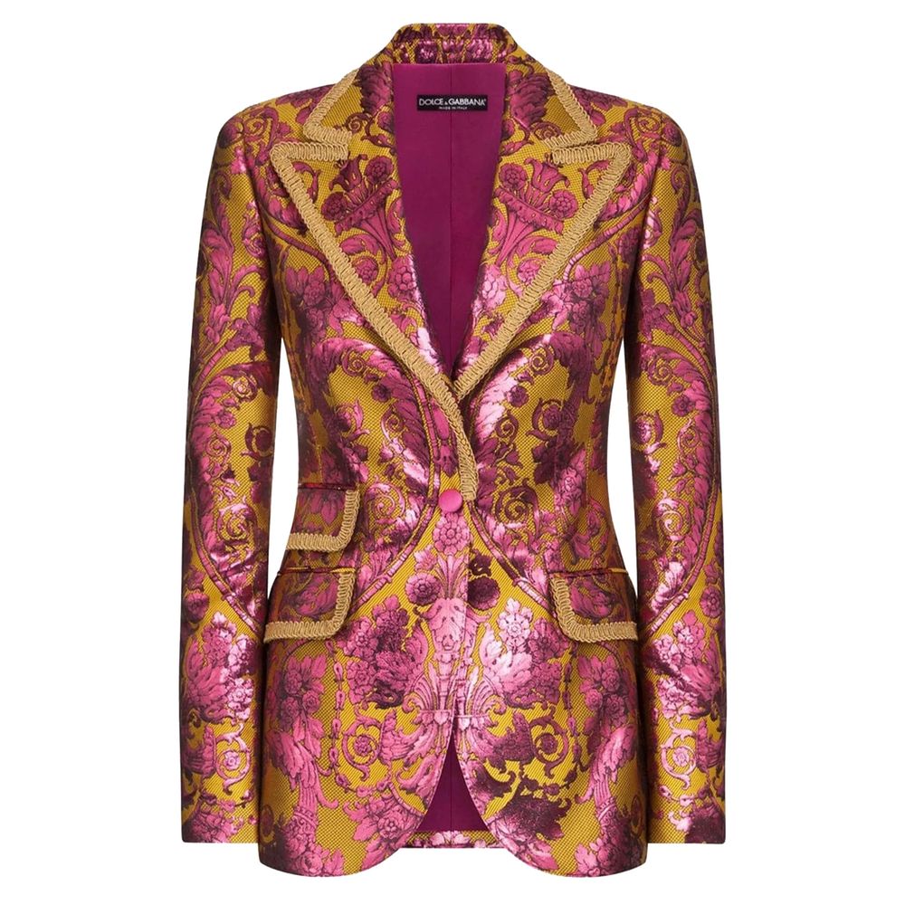 

Жаккардовый блейзер с цветочным узором и металлическими нитями Dolce & Gabbana, мультиколор