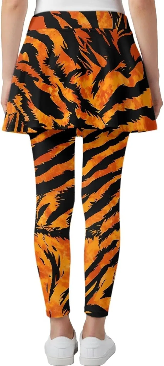 Леггинсы с юбкой 2 в 1 высокие Yatixapu Tiger Print — фото 2