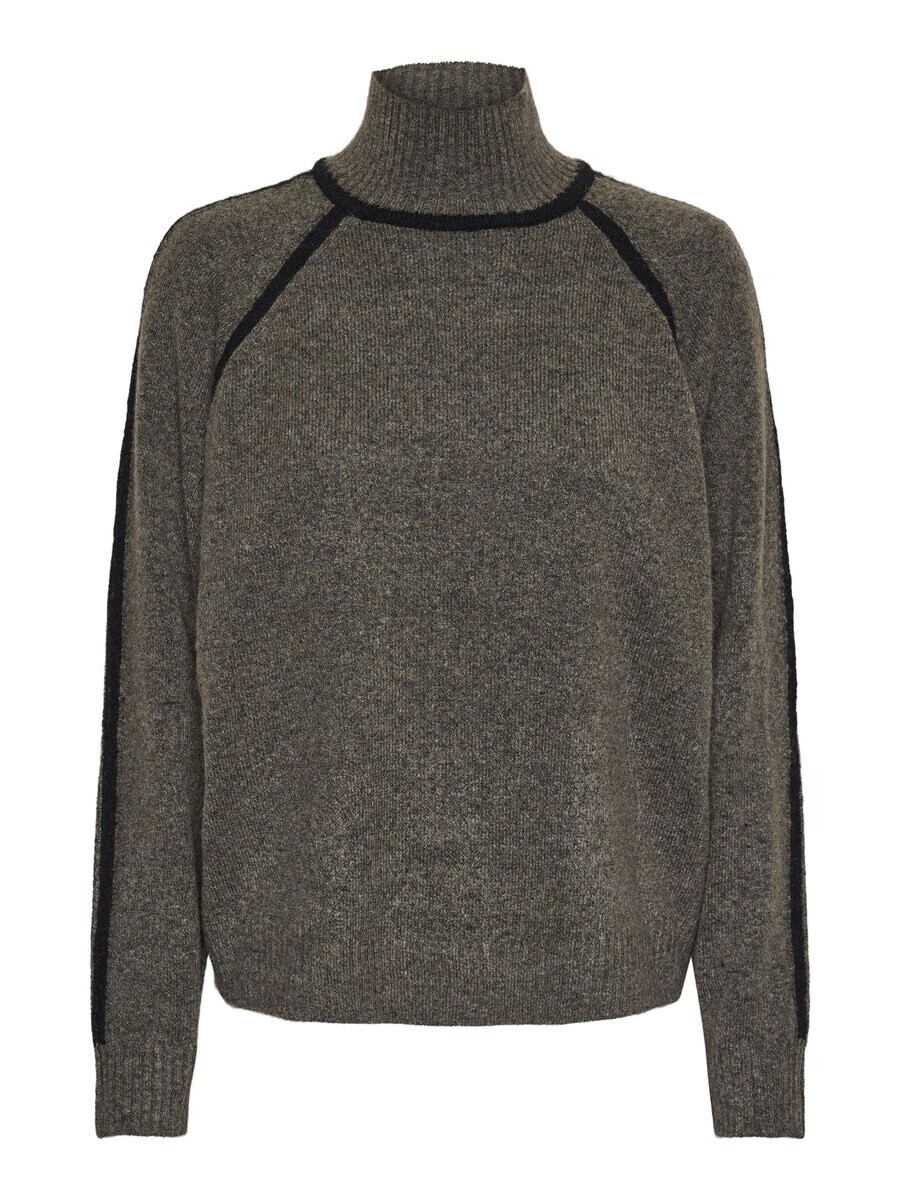 

Тонкий вязаный свитер PIECES Sweater PCLola, цвет mottled brown