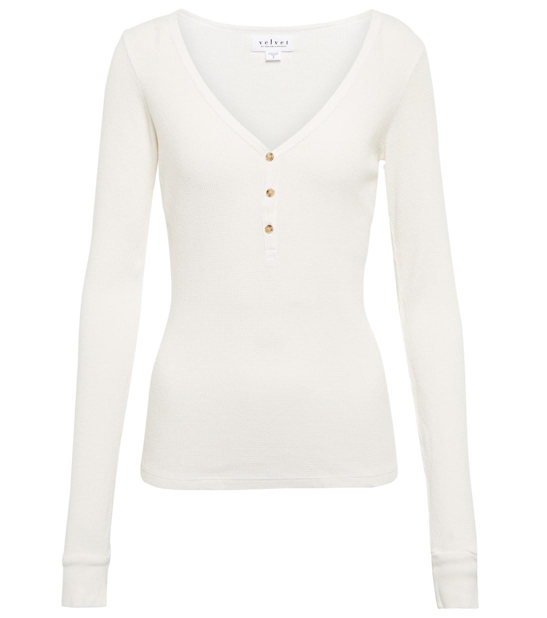 

Топ с V-образным вырезом Velvet, экрю