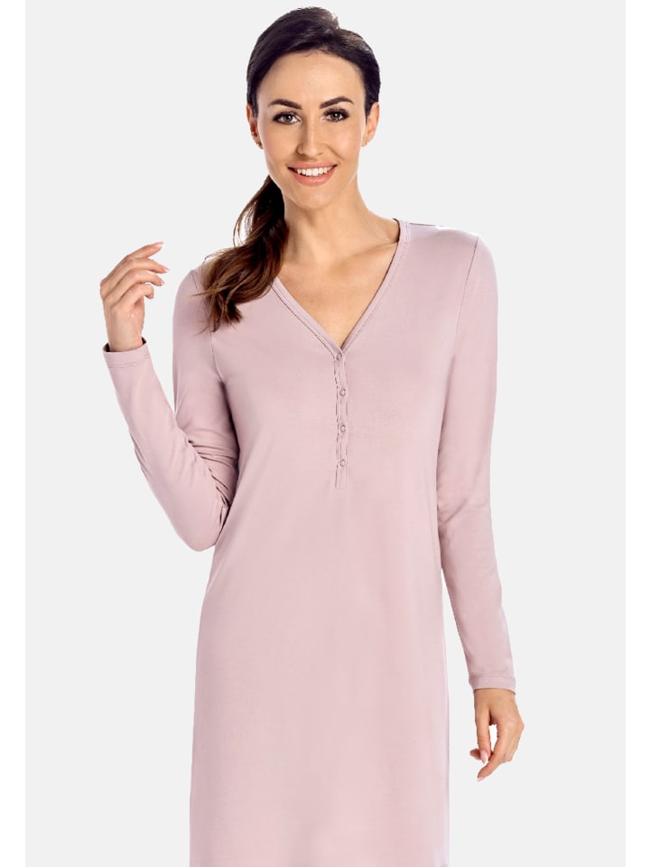 

Ночная рубашка Kaia из вискозы с длинными рукавами цвета какао Teyli