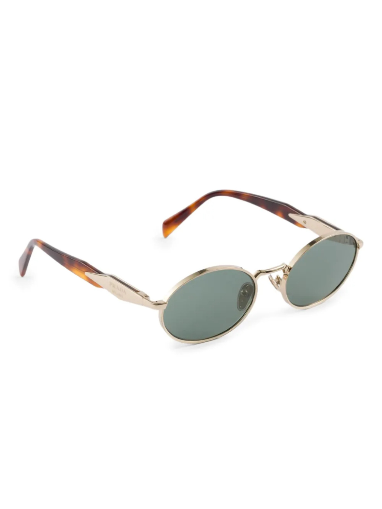 Солнцезащитные очки в овальной оправе Prada Eyewear, золотой — фото 2