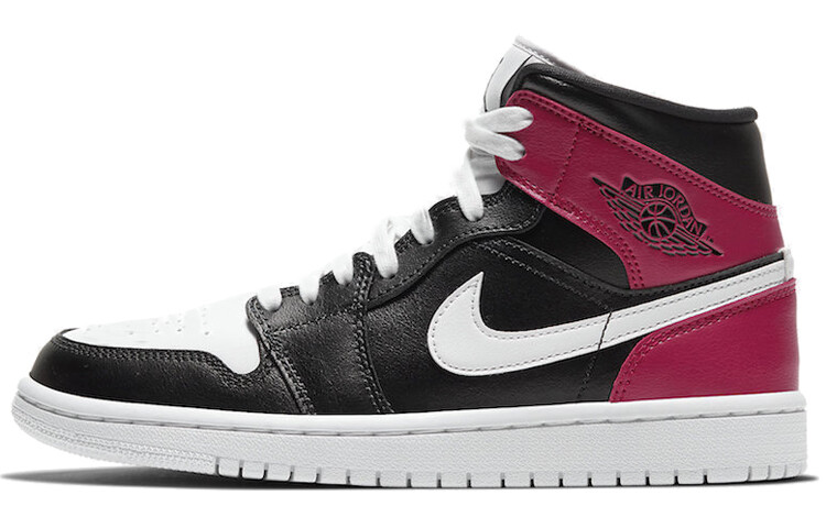 Кроссовки Nike Air Jordan 1 Mid, ярко-розовый/черный/белый