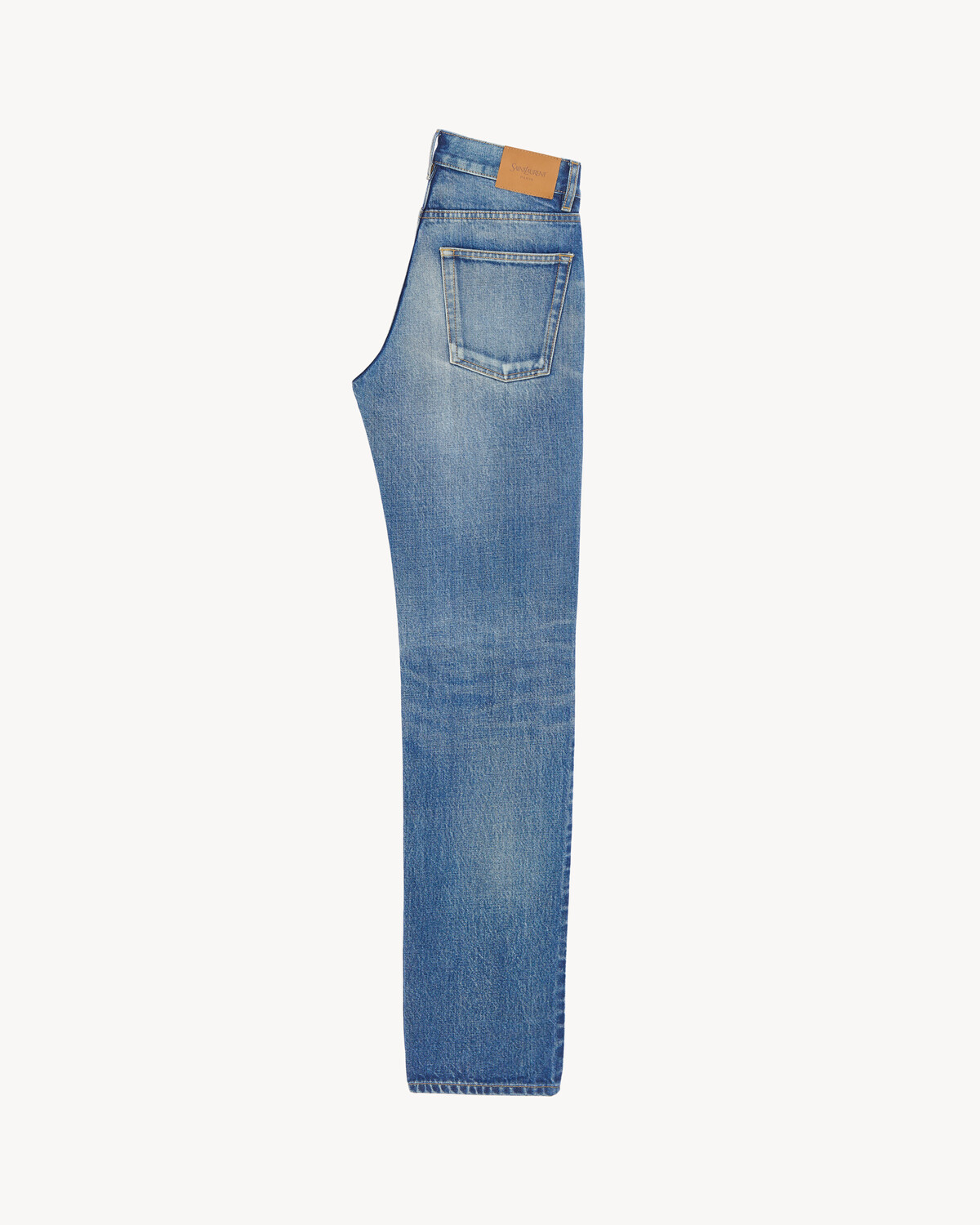 Прямые джинсы из денима цвета ever vintage blue SAINT LAURENT, синий — фото 2
