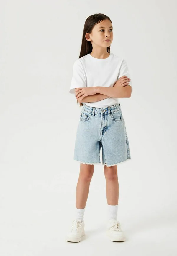Широкие джинсовые шорты Name It, Light Blue Bleached Denim