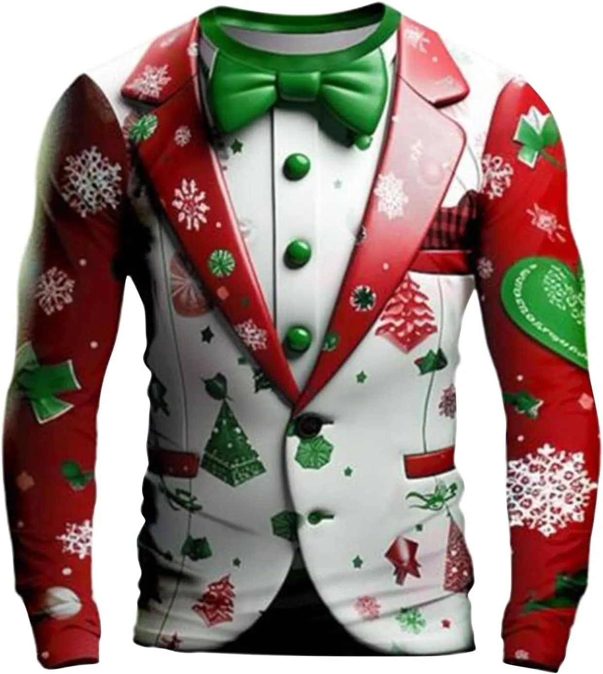 

Мужская футболка с длинным рукавом и 3D фотореалистичным принтом Ugly Christmas