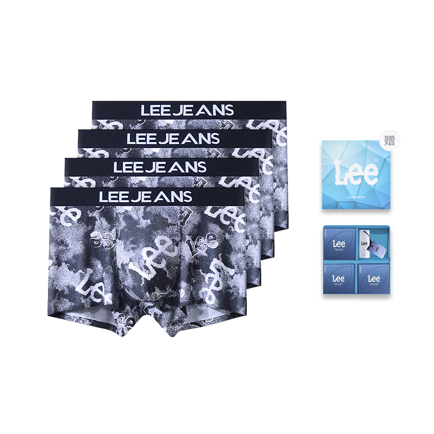 

Edge Color 3.0 трусы подарочные наборы мужские 4 шт Lee, черный