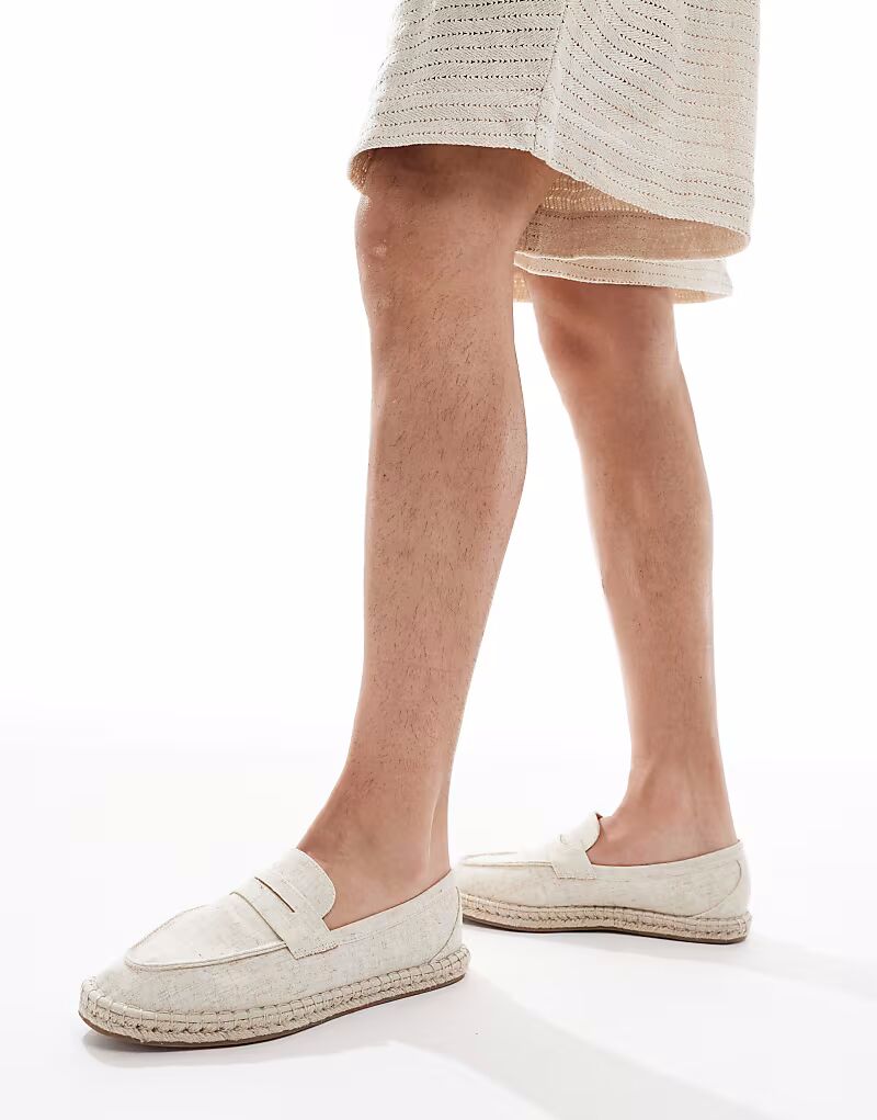 

Эспадрильи-пенни-лоферы ASOS DESIGN из бежевого льна