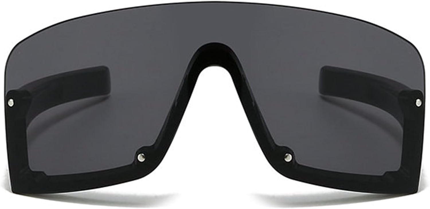 

Willochra Модные большие квадратные солнцезащитные очки для женщин, винтажные градиентные очки с защитой от УФ-излучения UV400, модные солнцезащитные очки-щитки черного цвета, C1