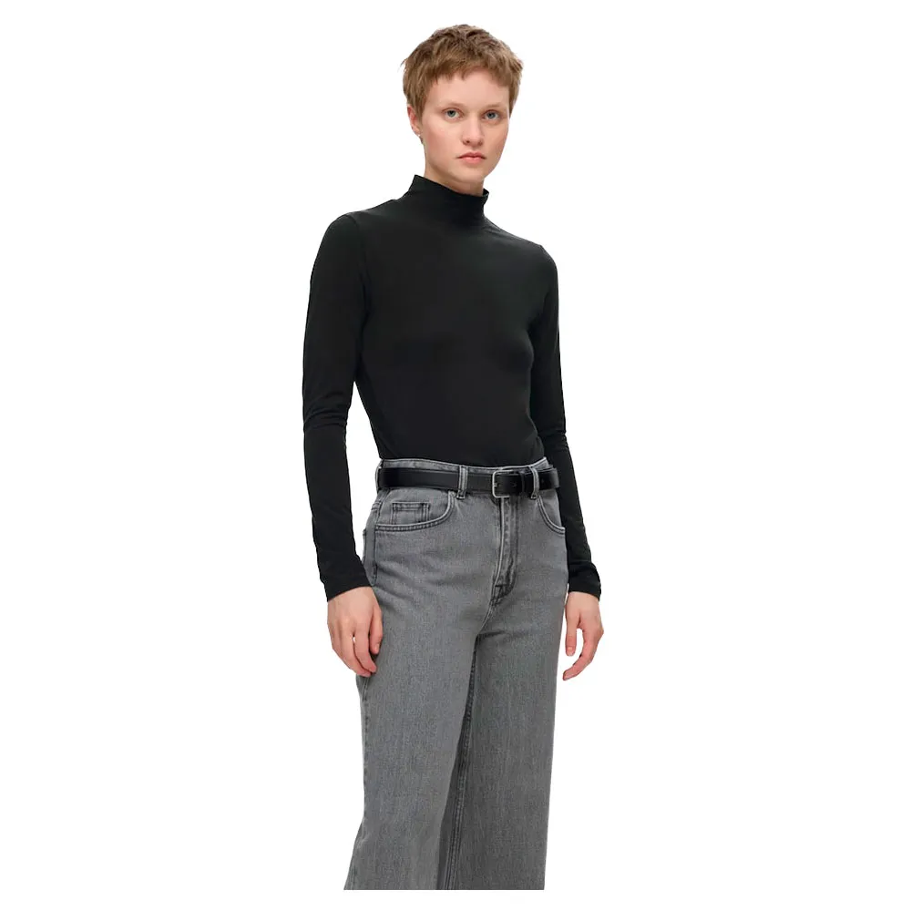

Футболка Selected Manja long sleeve high neck, черный