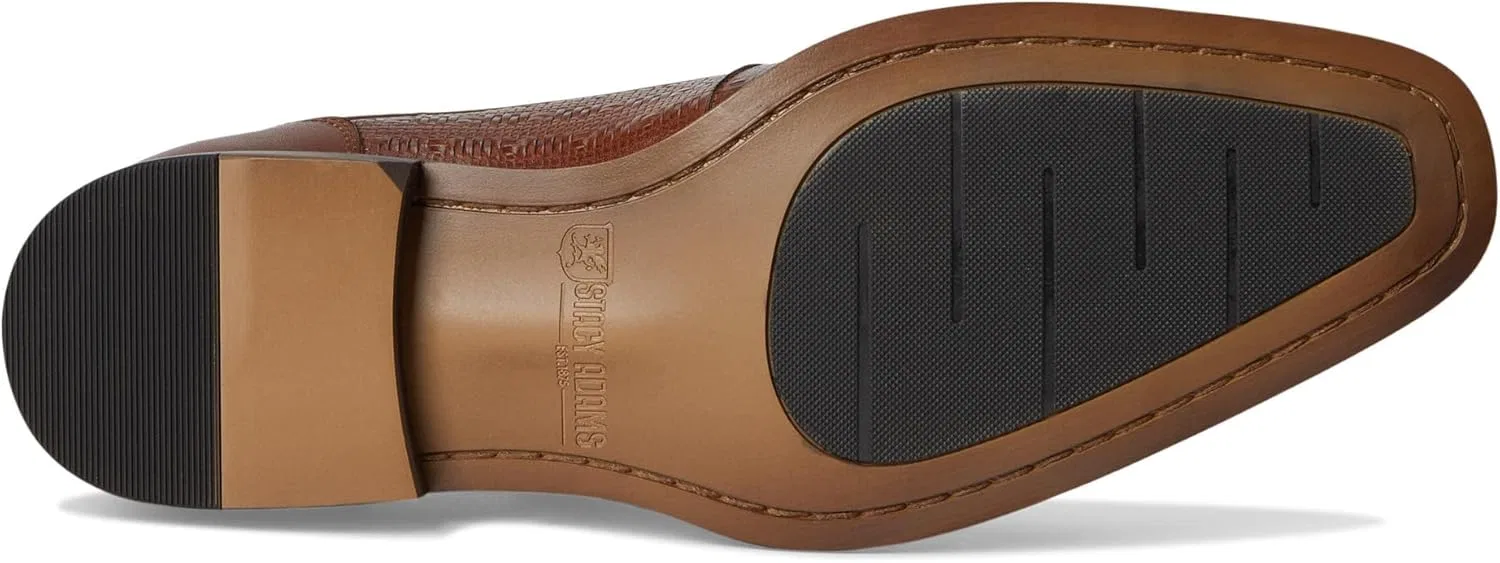 Мужские ботинки Oxford Stacy Adams Silsbury Cap Toe на шнуровке, коньячный — фото 3