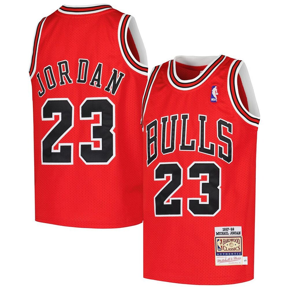 Молодежная аутентичная майка Mitchell & Ness Michael Jordan Red Chicago Bulls Hardwood Classics 1997-98 гг., цвет Bul Red — фото 2