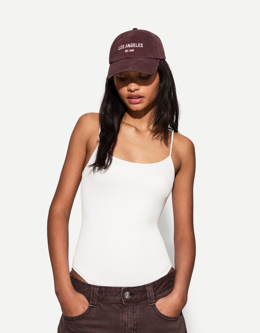 

Боди-Танк Bershka, бежевый