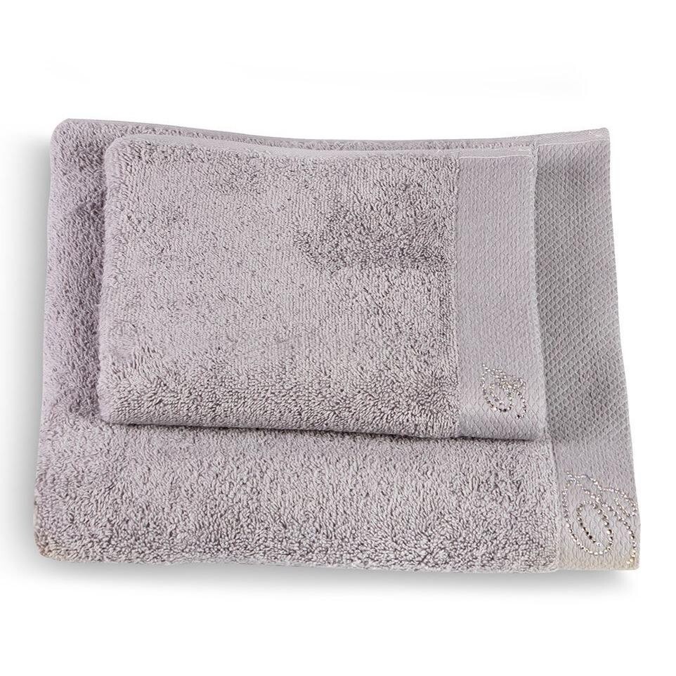 

Пара однотонных хлопковых махровых полотенец - Blumarine Blumarine, цвет Grigio