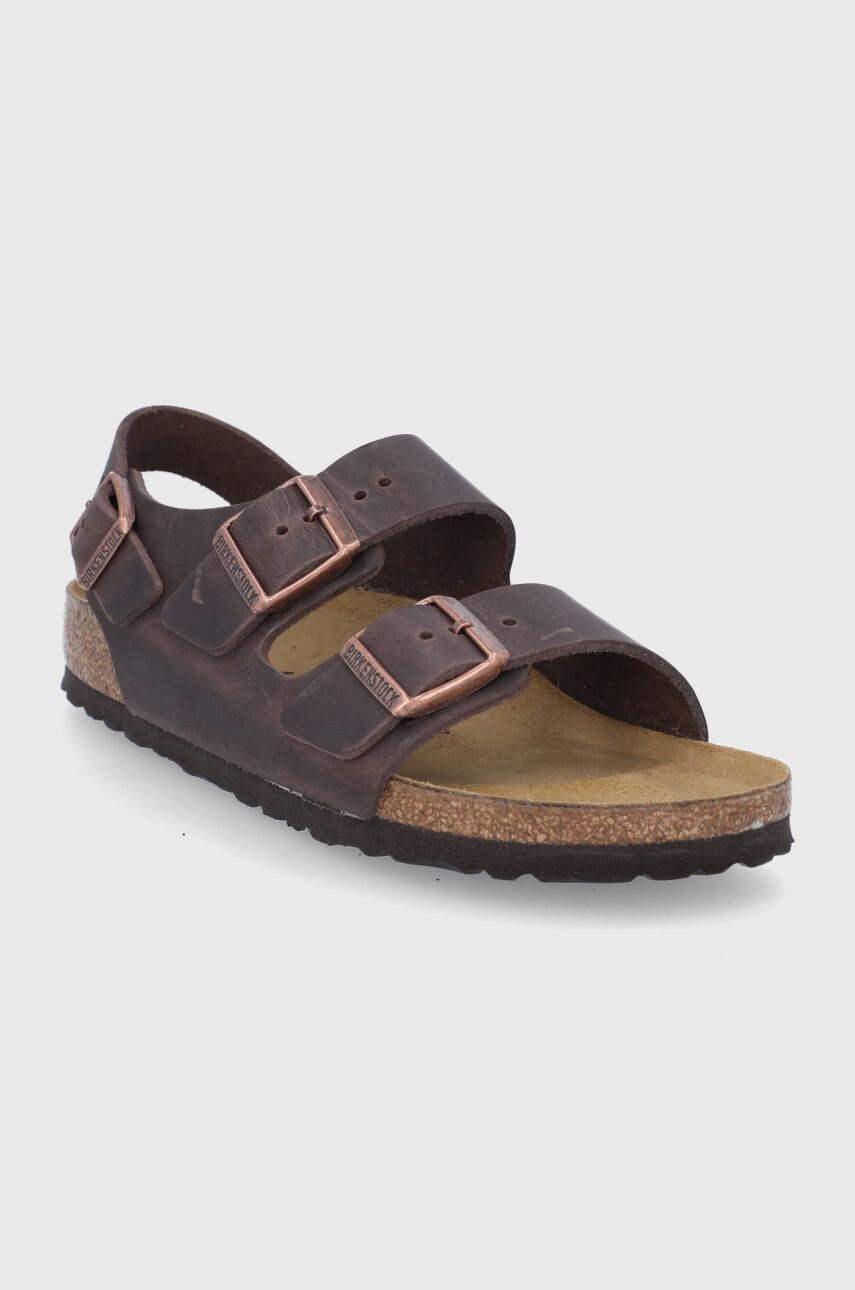 Миланские кожаные сандалии Birkenstock, коричневый — фото 3