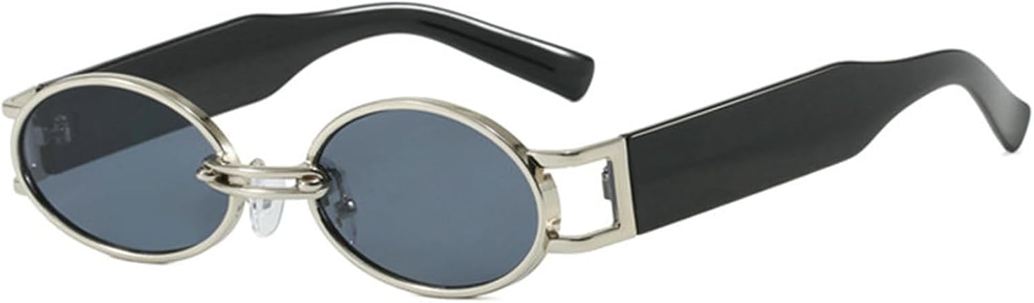 

Ретро овальные солнцезащитные очки для женщин и мужчин 2025 года, модные маленькие солнцезащитные очки в стиле хип-хоп, золотистые металлические модные солнцезащитные очки helena, C5