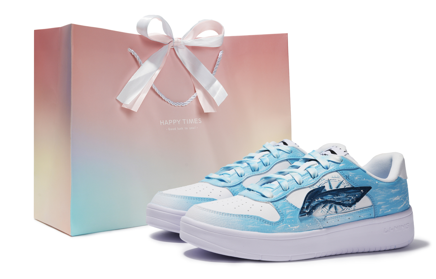 

LINING Низкие скейтерские кроссовки Pontoon Boats Waterproof And Wear resistant для мужчин, синие