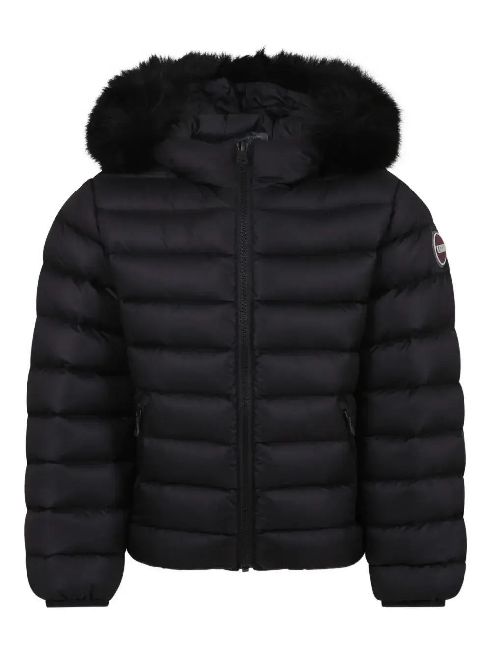 

Стеганая куртка с меховой отделкой и капюшоном Colmar Kids, черный