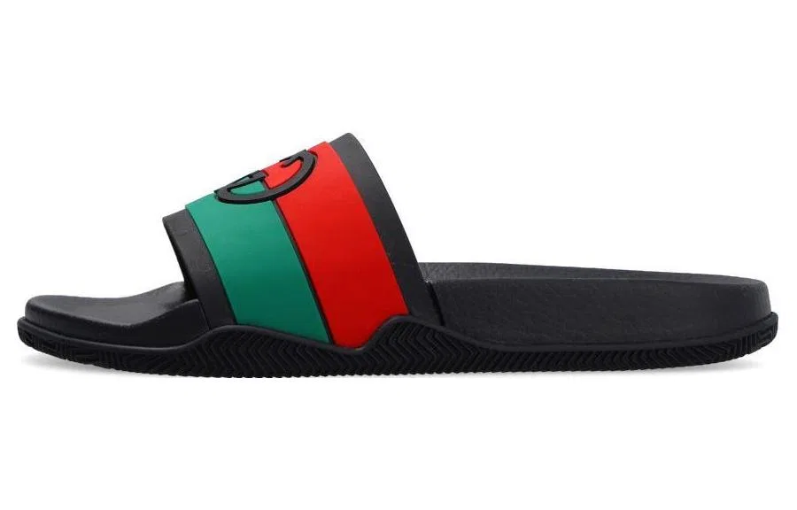 Сандалии-слайды Interlocking G GUCCI красные