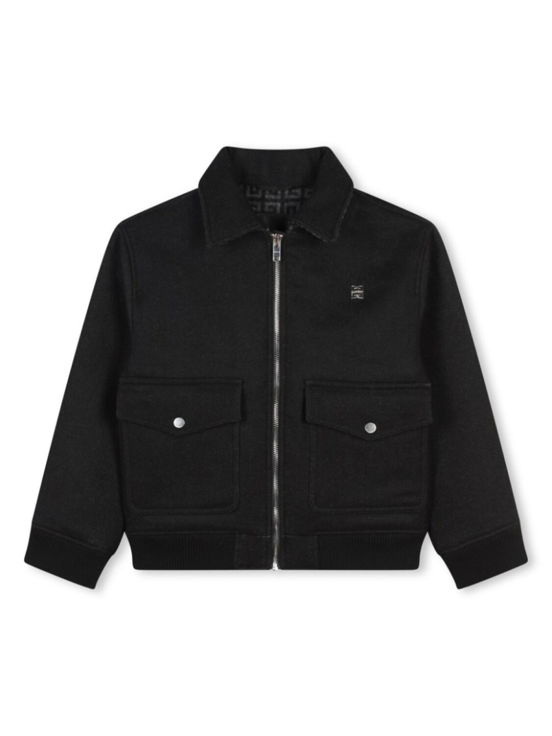 

Givenchy Kids куртка на молнии из смесовой шерсти, черный