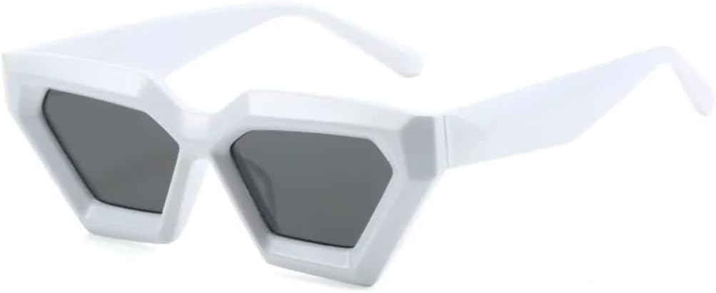 

Солнцезащитные очки для мужчин и женщин - защита UV400 - оправа "кошачий глаз" с градиентными линзами, компактная форма, для занятий спортом на открытом воздухе и вождения DSVIGF, White