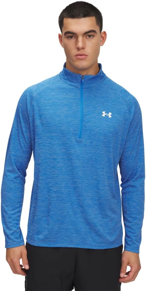 

Under Armour мужская флисовая толстовка с молнией до середины груди, (402) Blue Atlantis/White