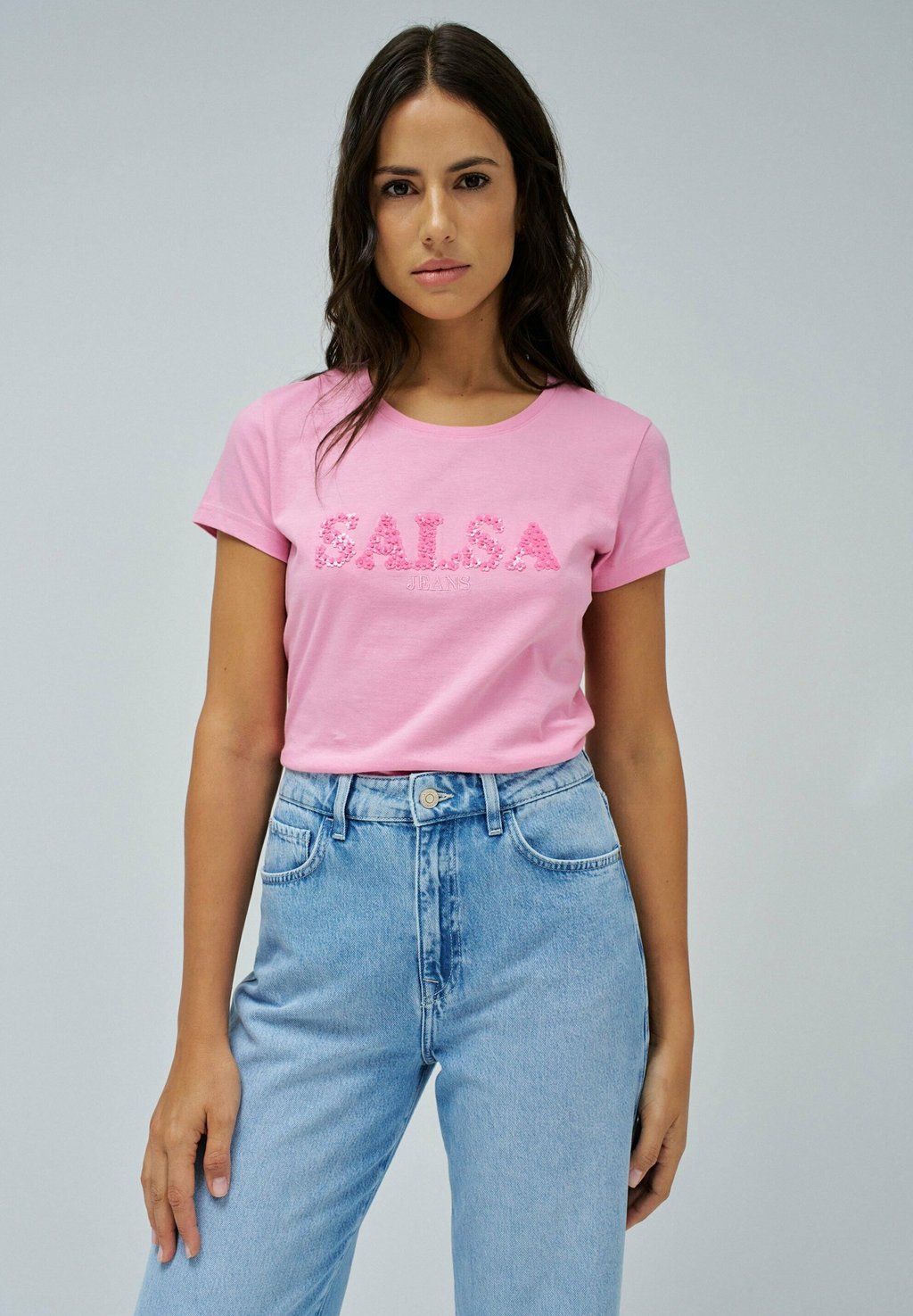 

Футболка с принтом Salsa Jeans, розовый