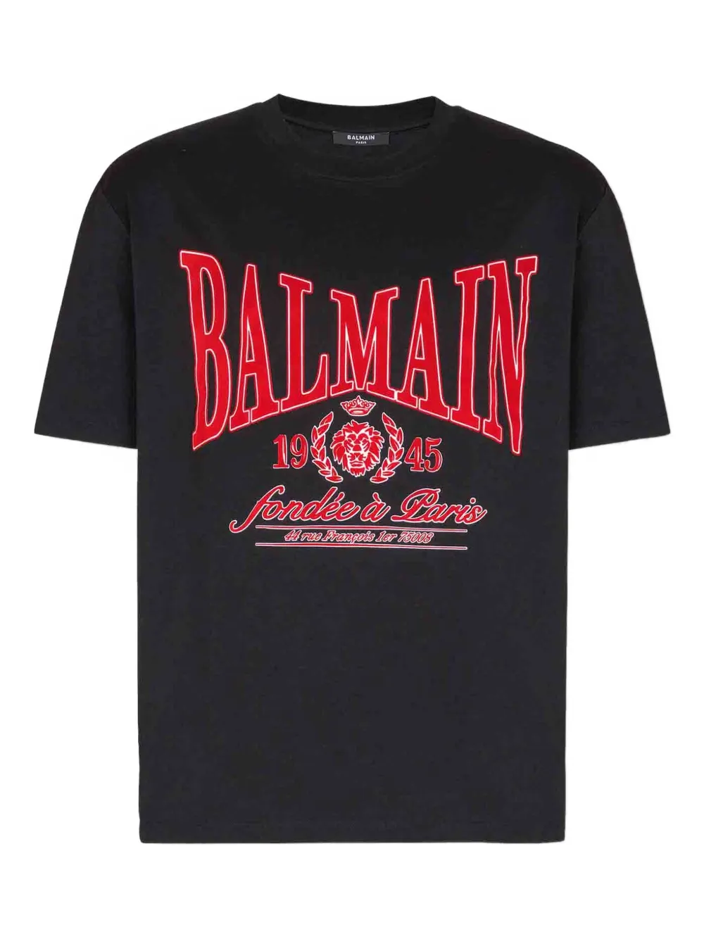 

Футболка с круглым вырезом и принтом логотипа Balmain, черный