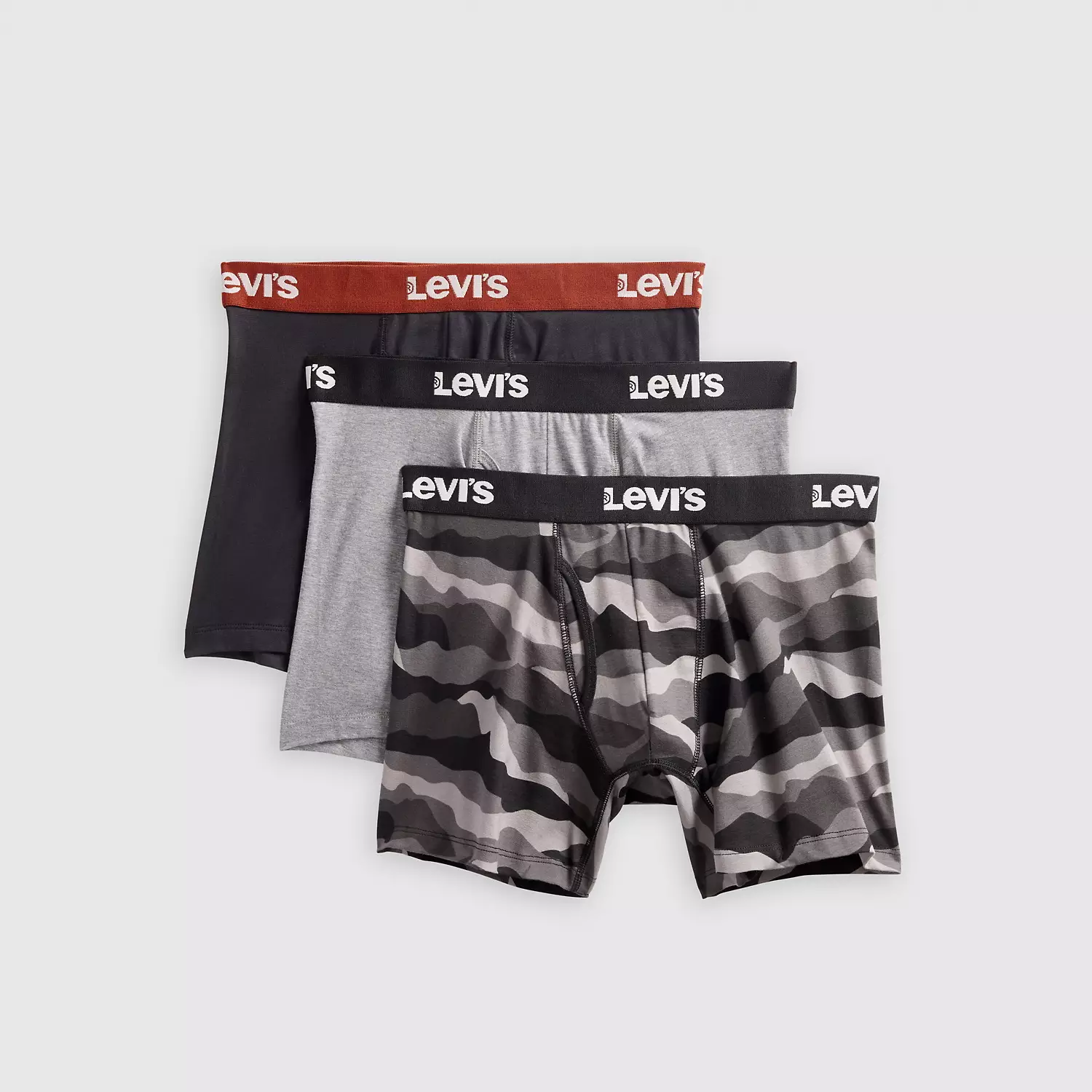 

Трусы-боксеры (3 шт. в упаковке) Levi's, цвет Grey and Black