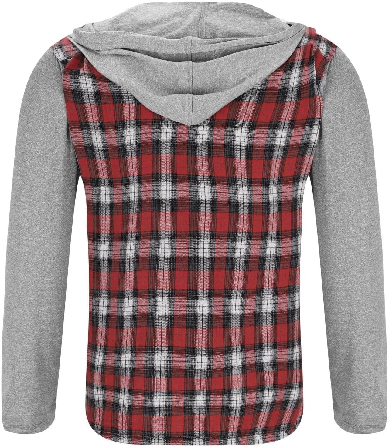 Толстовка мужская с капюшоном, фланель, Oversized, цвет A006- Red — фото 3