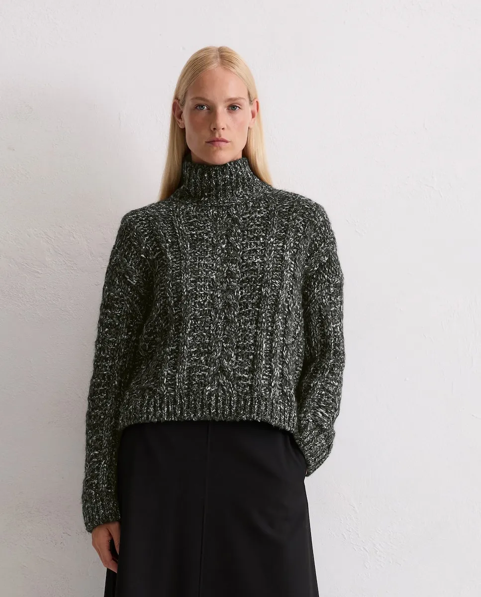 

Женский свитер оверсайз из пряжи альпаки, хлопка и мериносовой шерсти MARC O'POLO, серый