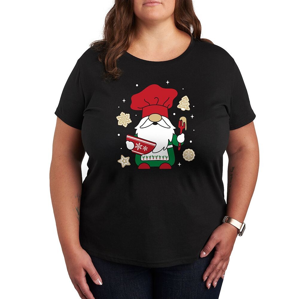 

Футболка Plus с рисунком Christmas Baking Gnome Licensed Character, черный