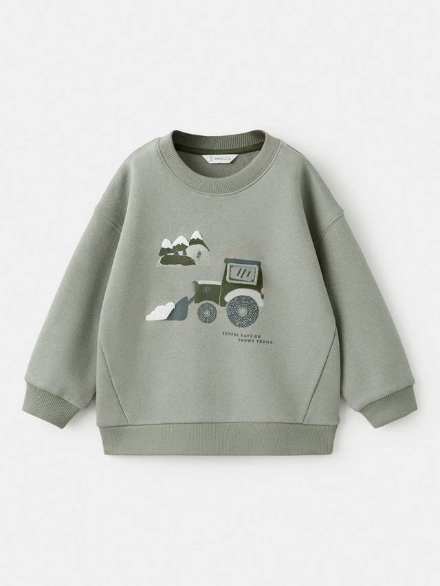 

Детский свитшот Snowcar из хлопкового микса Mango, Green