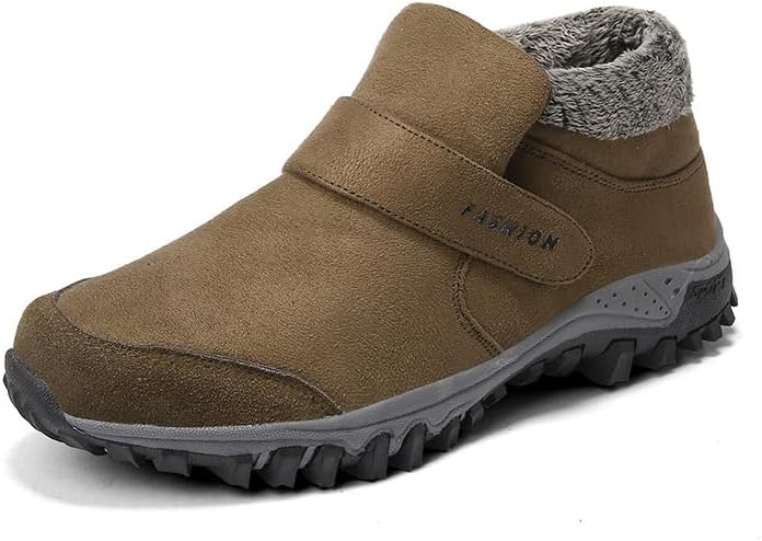 

Женские зимние сапожки RZDYSQ с теплой подкладкой из меха, ортопедические походные, зимние удобные нескользящие сапоги без шнурков для мужчин и женщин (коричневый, мужской, US-5)