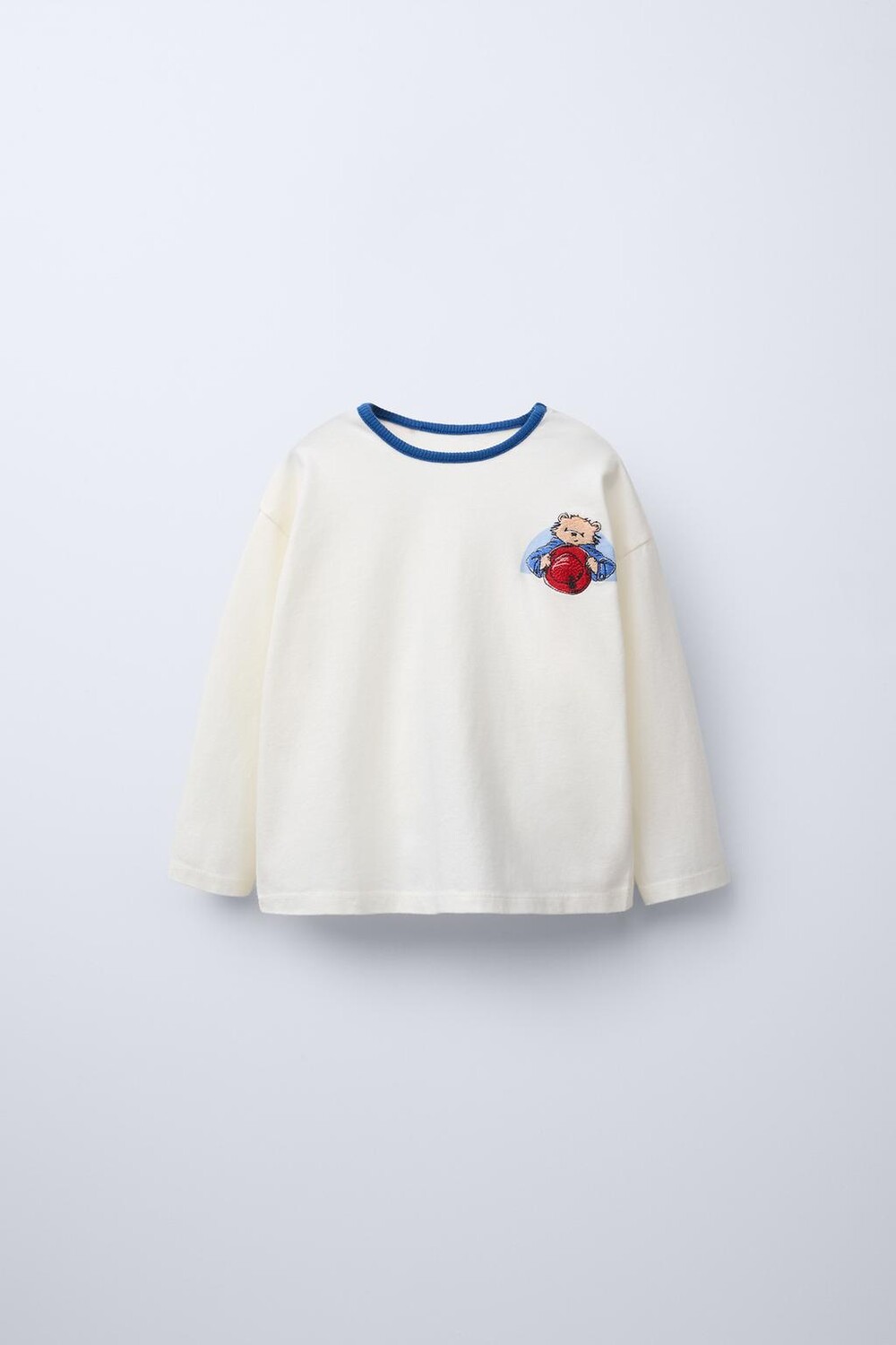 

Футболка с вышивкой paddington ZARA, цвет Light ecru
