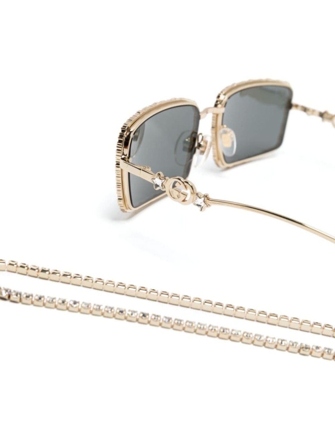 Солнцезащитные очки в прямоугольной оправе Gucci Eyewear, золотистый — фото 3