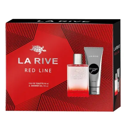 La Rive Red Line Edt Gift Set 90ml Perfume + 100ml Shower Gel New & Original!