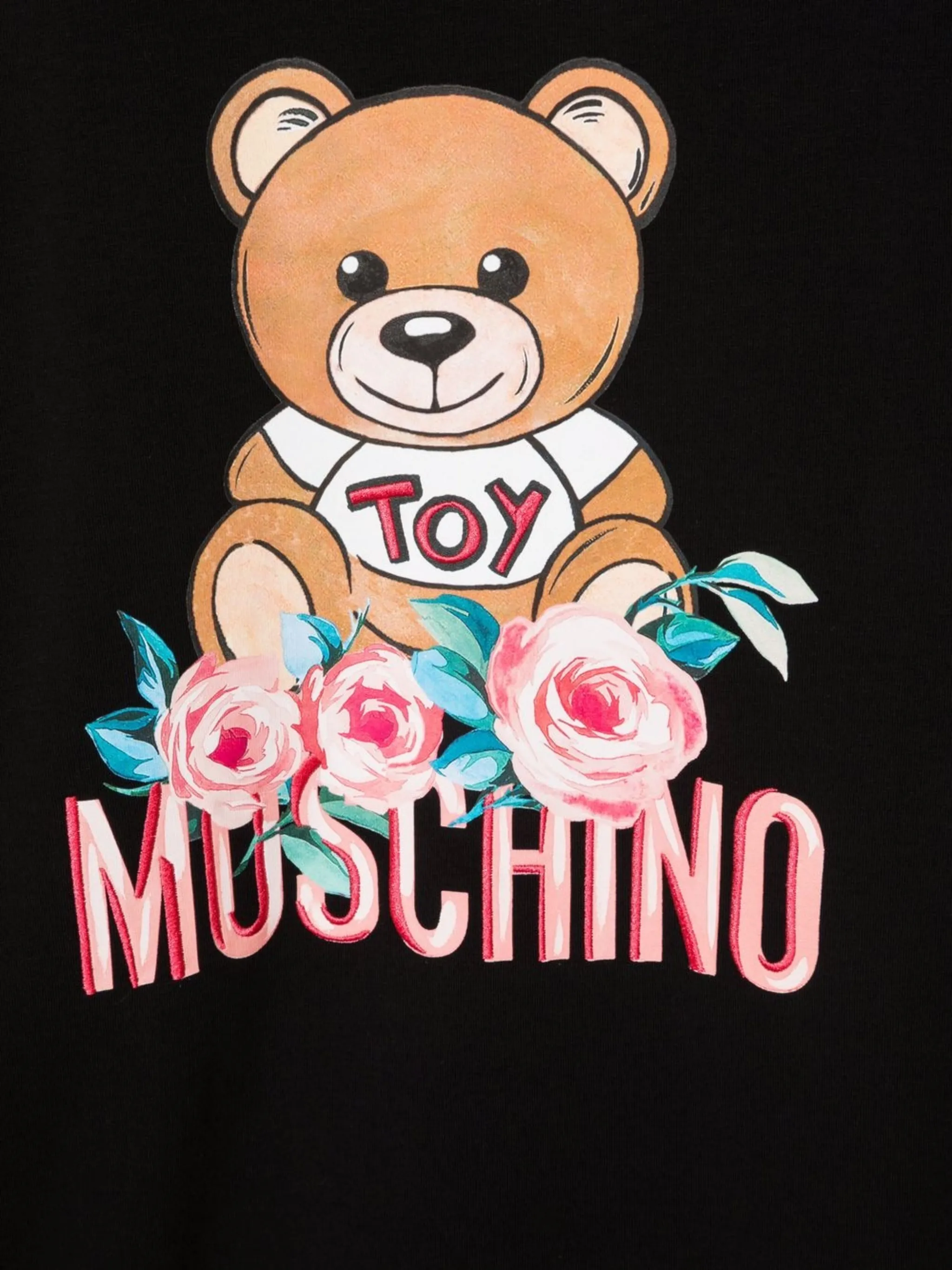 Платье с длинными рукавами и графичным принтом Moschino Kids, черный — фото 3